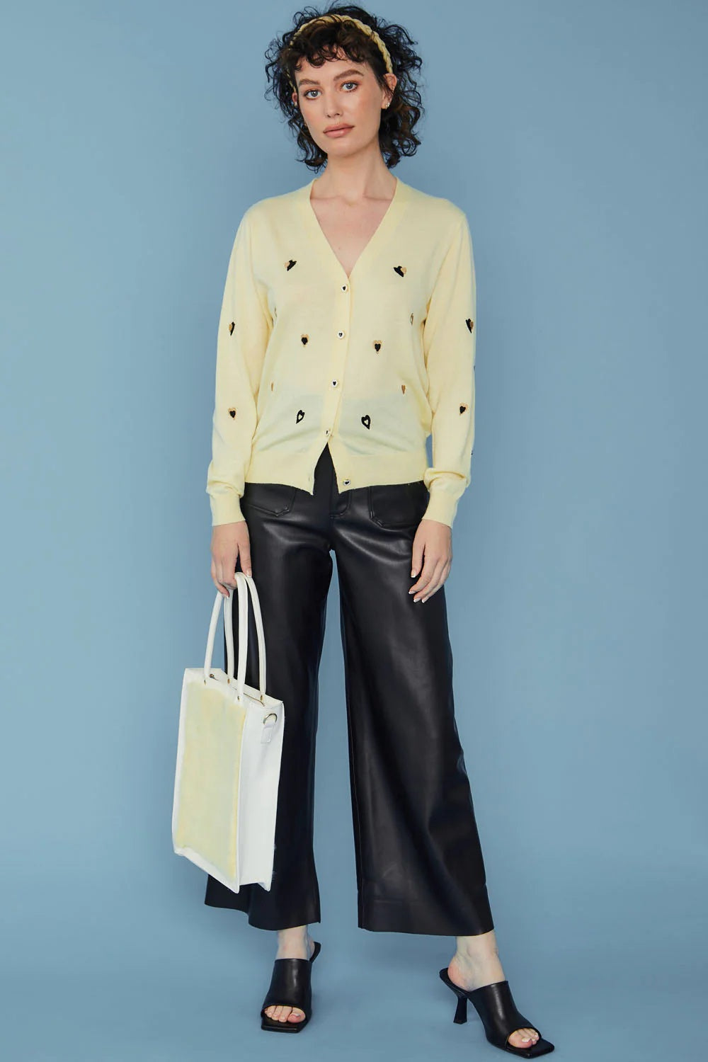 Yellow Cashmere and Banana Peel Love Heart Cardigan-Tops-Buy Me Fur Ltd-One Size-Yellow-Banana Peel-Urbanheer