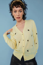 Yellow Cashmere and Banana Peel Love Heart Cardigan-Tops-Buy Me Fur Ltd-One Size-Yellow-Banana Peel-Urbanheer