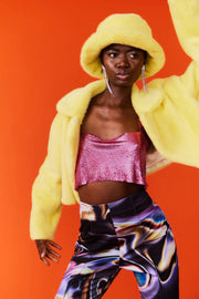 Yellow Faux Fur Bucket Hat-Hats-Buy Me Fur Ltd-One Size-Yellow-Faux Fur-Urbanheer