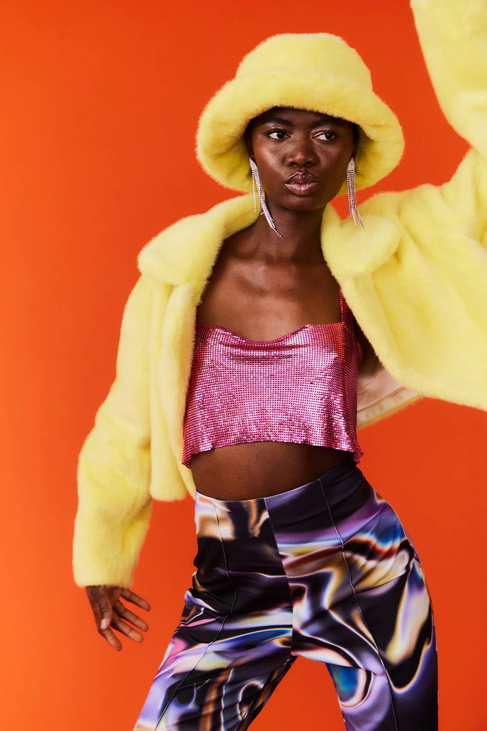 Yellow Faux Fur Bucket Hat-Hats-Buy Me Fur Ltd-One Size-Yellow-Faux Fur-Urbanheer