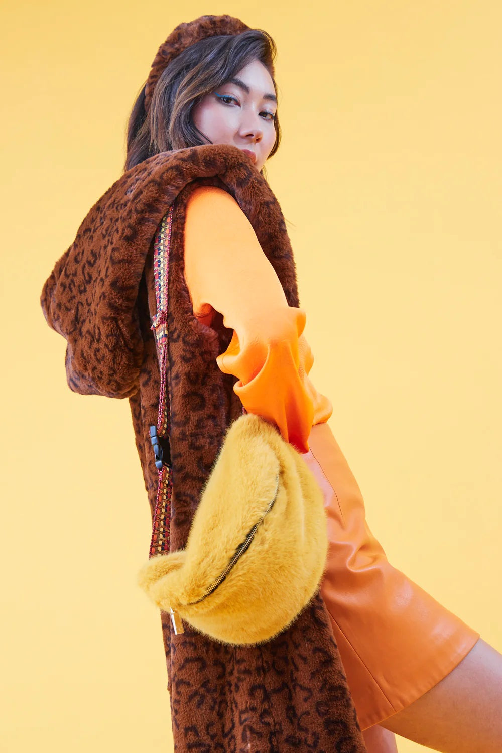 Yellow Faux Fur Bum Bag-Bags-Buy Me Fur Ltd-One Size-Yellow-Faux Fur-Urbanheer