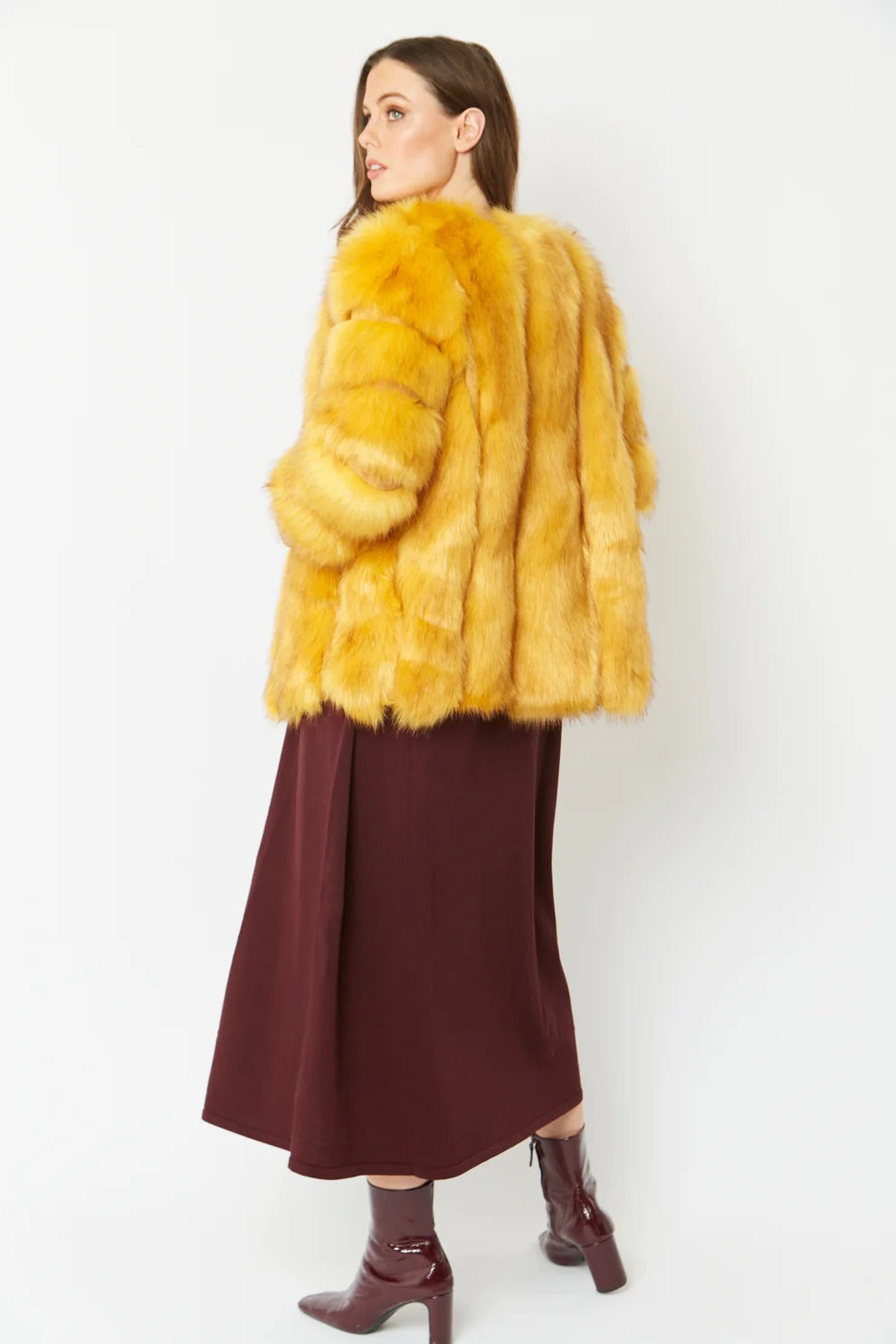 Yellow Faux Fur Coat-Faux Fur Coats-Buy Me Fur Ltd-One Size-Yellow-Faux Fur-Urbanheer