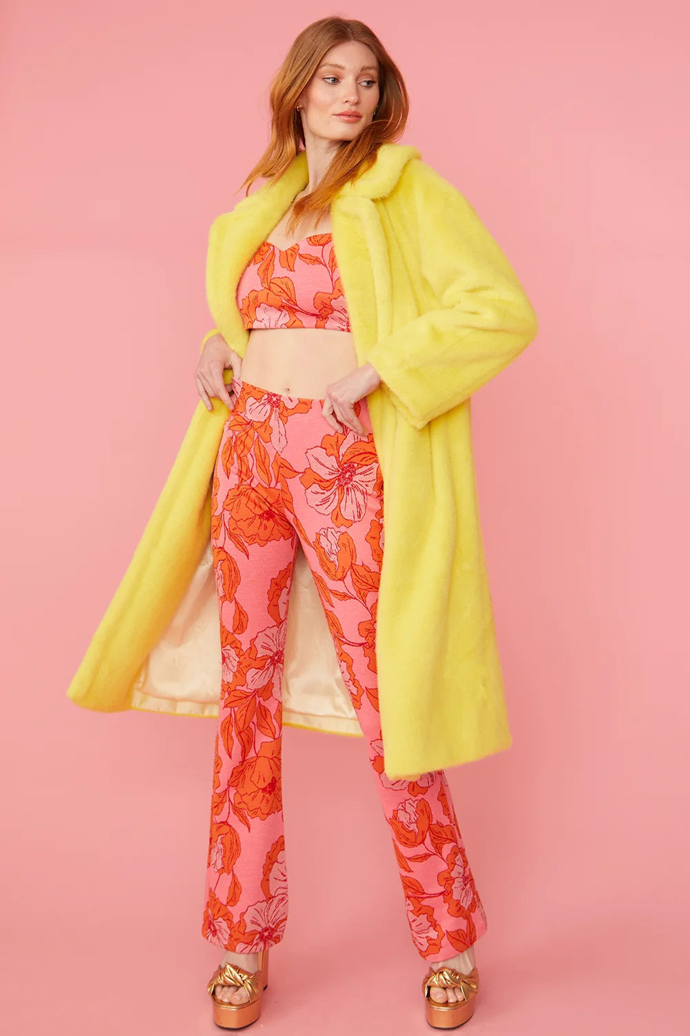 Yellow Faux Fur Duchess Maxi Coat-Faux Fur Coats-Buy Me Fur Ltd-S-M-Yellow-Faux Fur-Urbanheer