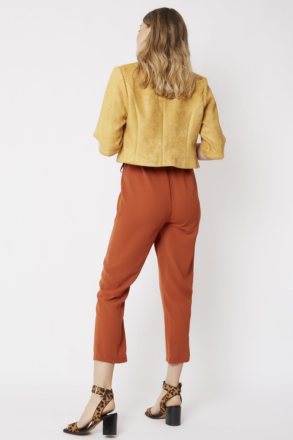 Yellow Faux Suede Jacket-Faux Leather Jackets-Buy Me Fur Ltd-Yellow-S-M-Elastane - Viscose Blend-Urbanheer