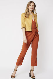 Yellow Faux Suede Jacket-Faux Leather Jackets-Buy Me Fur Ltd-Yellow-S-M-Elastane - Viscose Blend-Urbanheer