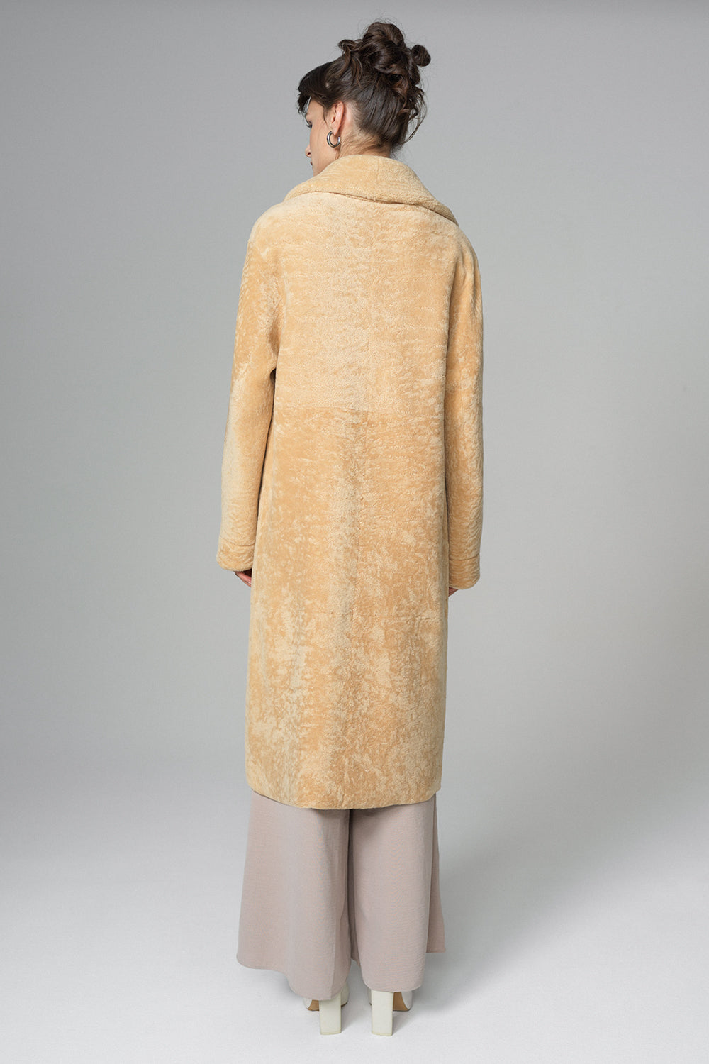 Yellow Reversible Genuine Sheepskin ﻿Maxi Coat-Fur Coats-Buy Me Fur Ltd-Yellow-XS-Genuine Lamb Fur-Urbanheer