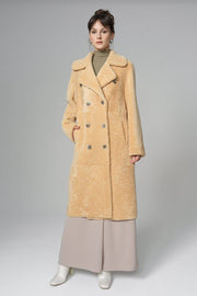 Yellow Reversible Genuine Sheepskin ﻿Maxi Coat-Fur Coats-Buy Me Fur Ltd-Yellow-XS-Genuine Lamb Fur-Urbanheer
