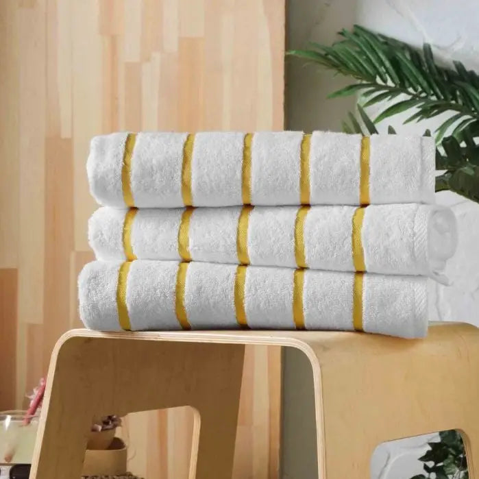Yellow Stripe Pool and Beach Towel (Single)-Towel-Globaltex Fine Linens-30″ x 60″-Yellow-Urbanheer