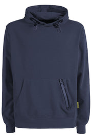 Yes Zee Blue Cotton Blend Hooded Sweatshirt with Front Pocket-Yes Zee-XL-Urbanheer
