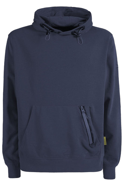 Yes Zee Blue Cotton Blend Hooded Sweatshirt with Front Pocket-Yes Zee-XL-Urbanheer