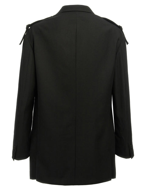 Yohji Yamamoto Single-breasted Blazer With Strap Detail