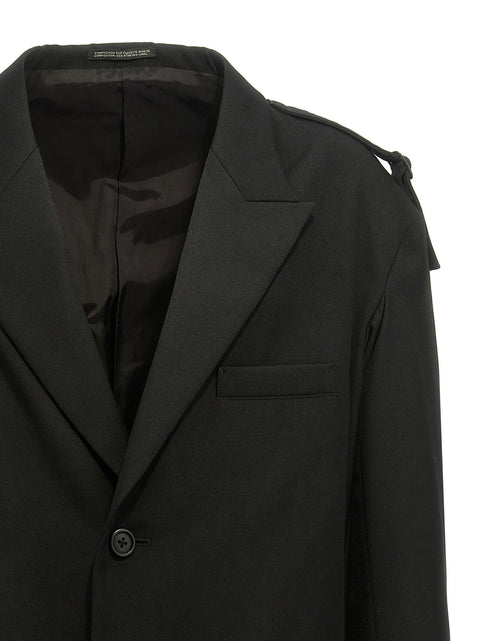 Yohji Yamamoto Single-breasted Blazer With Strap Detail