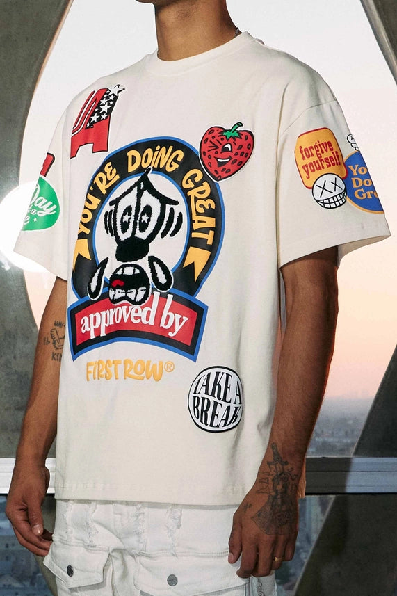 You Are Doing Ok Tee-Tee-First Row-XL-Cream-Urbanheer