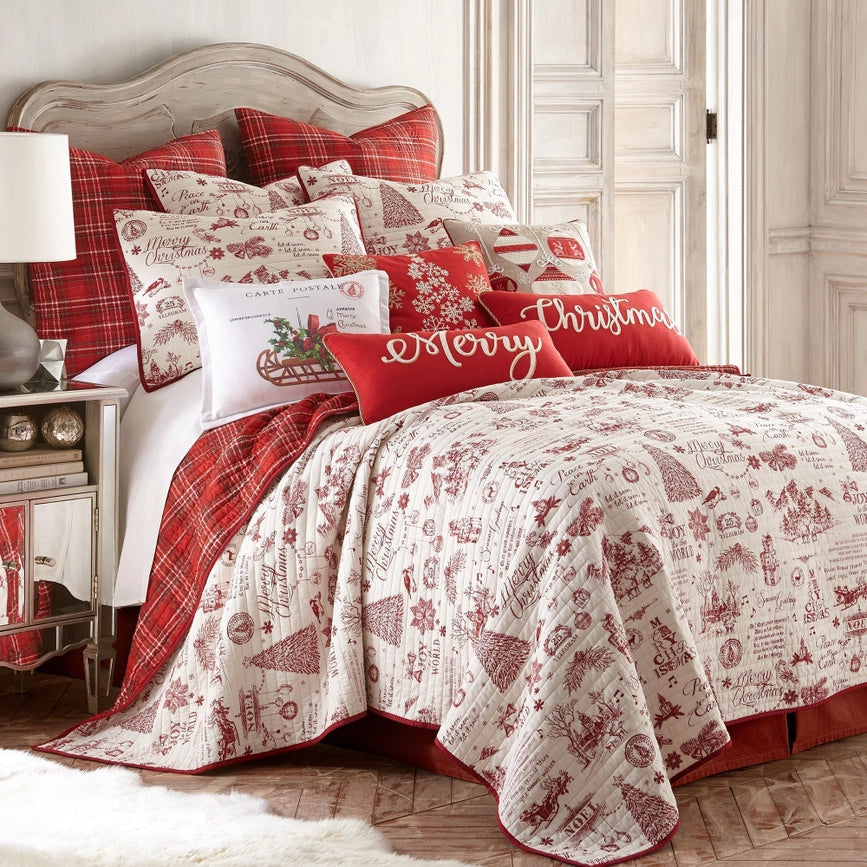 Yuletide Quilt Set-Set-Levtex Home-Twin/Twin XL-Red-Urbanheer