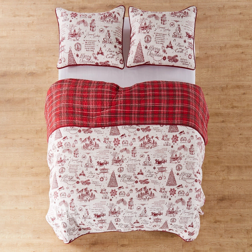 Yuletide Quilt Set-Set-Levtex Home-Twin/Twin XL-Red-Urbanheer