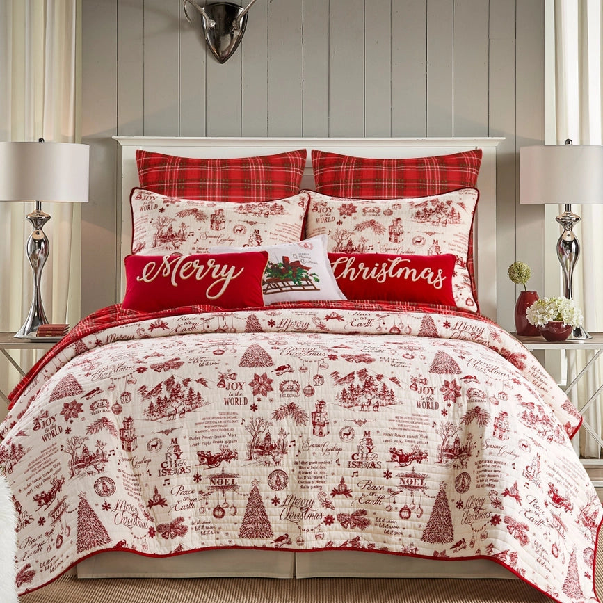 Yuletide Quilt Set-Set-Levtex Home-Twin/Twin XL-Red-Urbanheer
