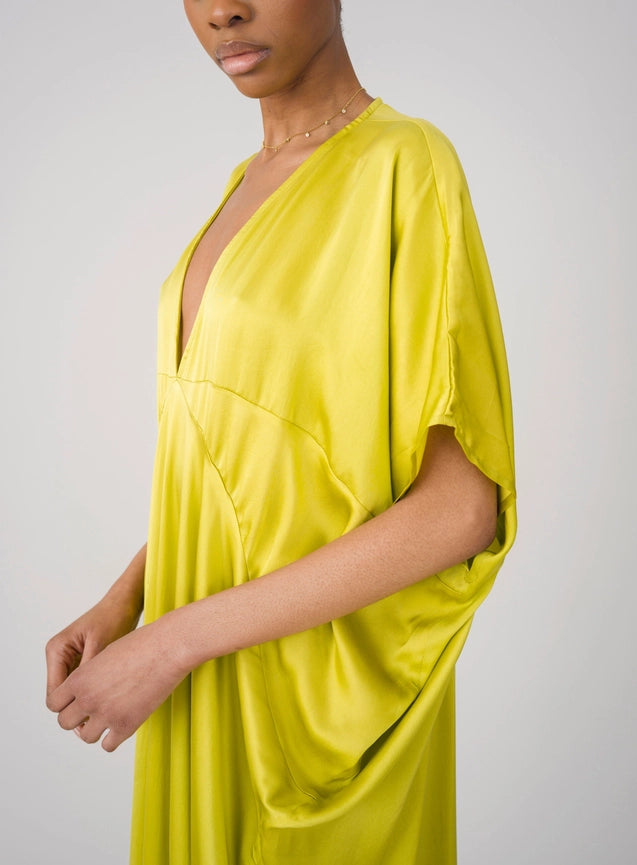 Yumi Satin Kaftan-Kaftan-Haveli-Free Size-Yellow-Urbanheer