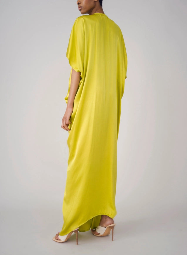 Yumi Satin Kaftan-Kaftan-Haveli-Free Size-Yellow-Urbanheer