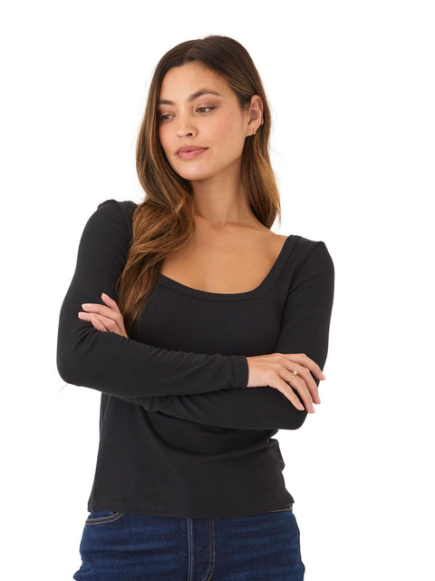 Yvette Feather Rib Square Top