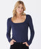 Yvette Feather Rib Square Top