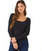 Yvette Feather Rib Square Top