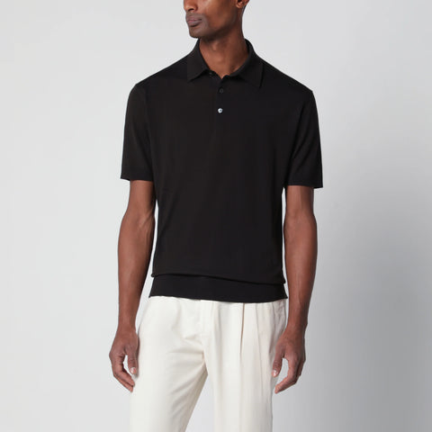 ZEGNA Dark brown wool polo