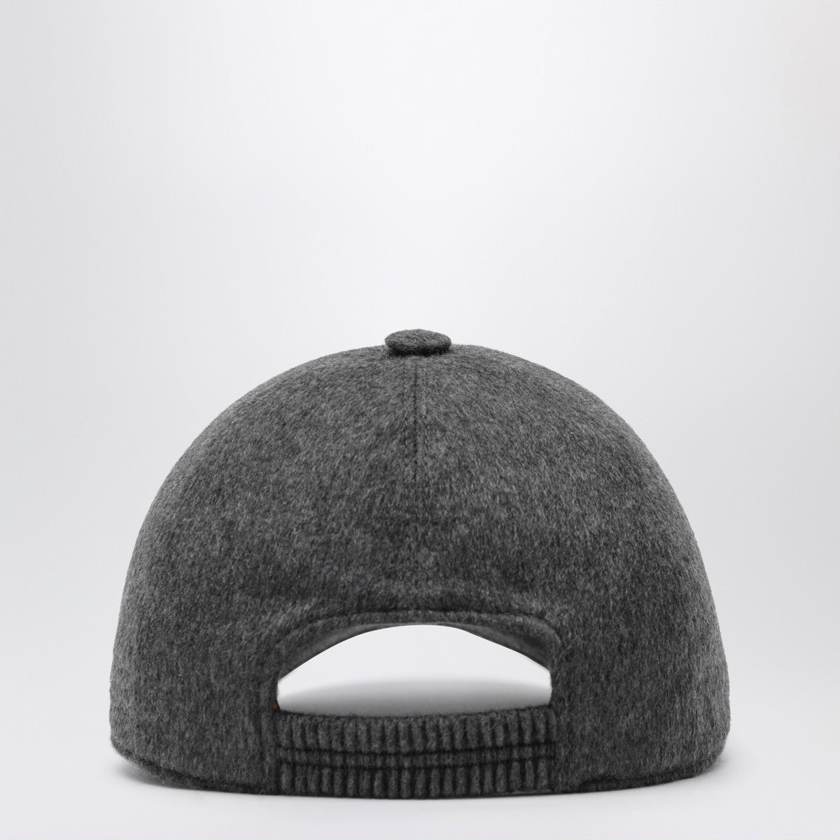 ZEGNA Dark gray cashmere baseball cap