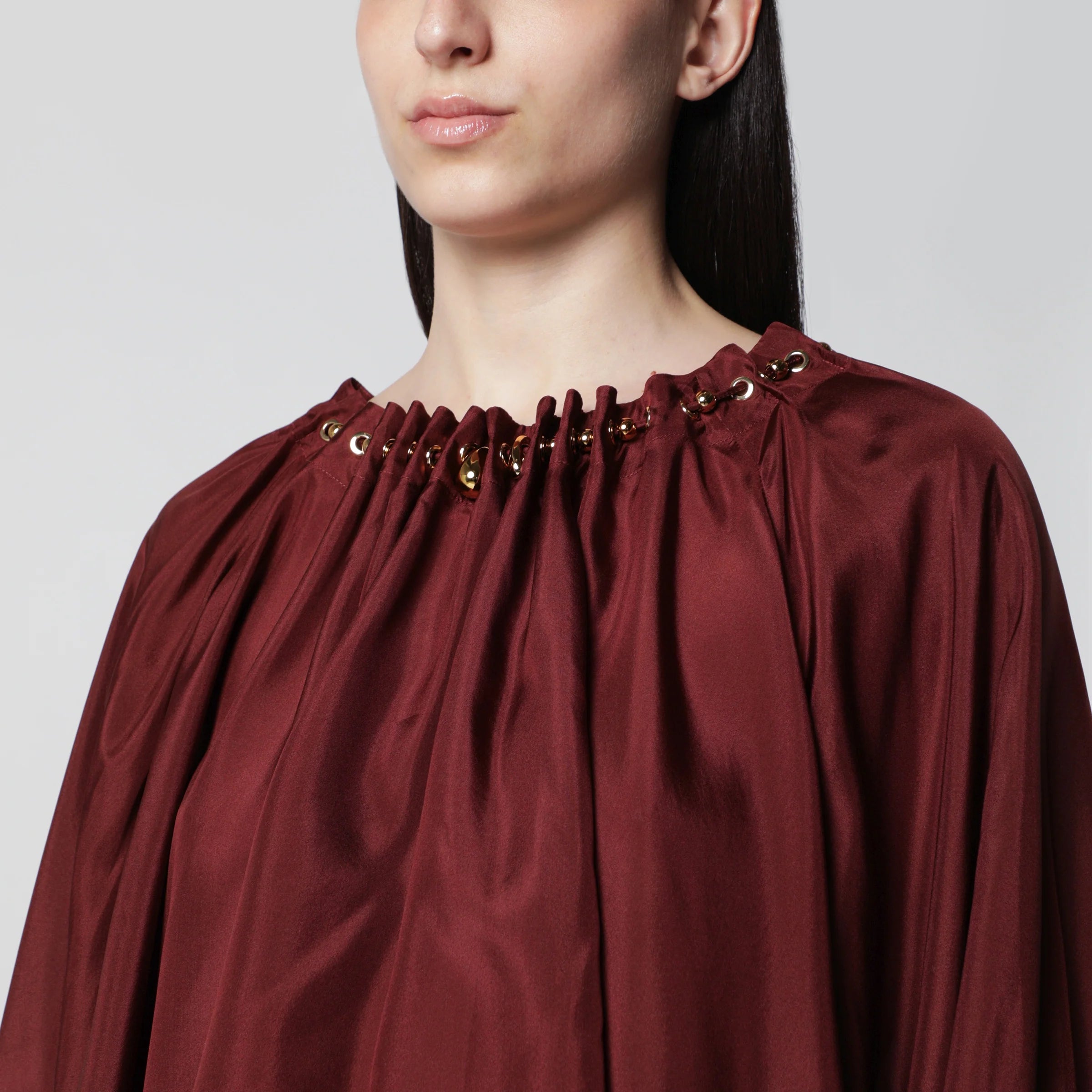 ZIMMERMANN Aster ruched blouse in Merlot
