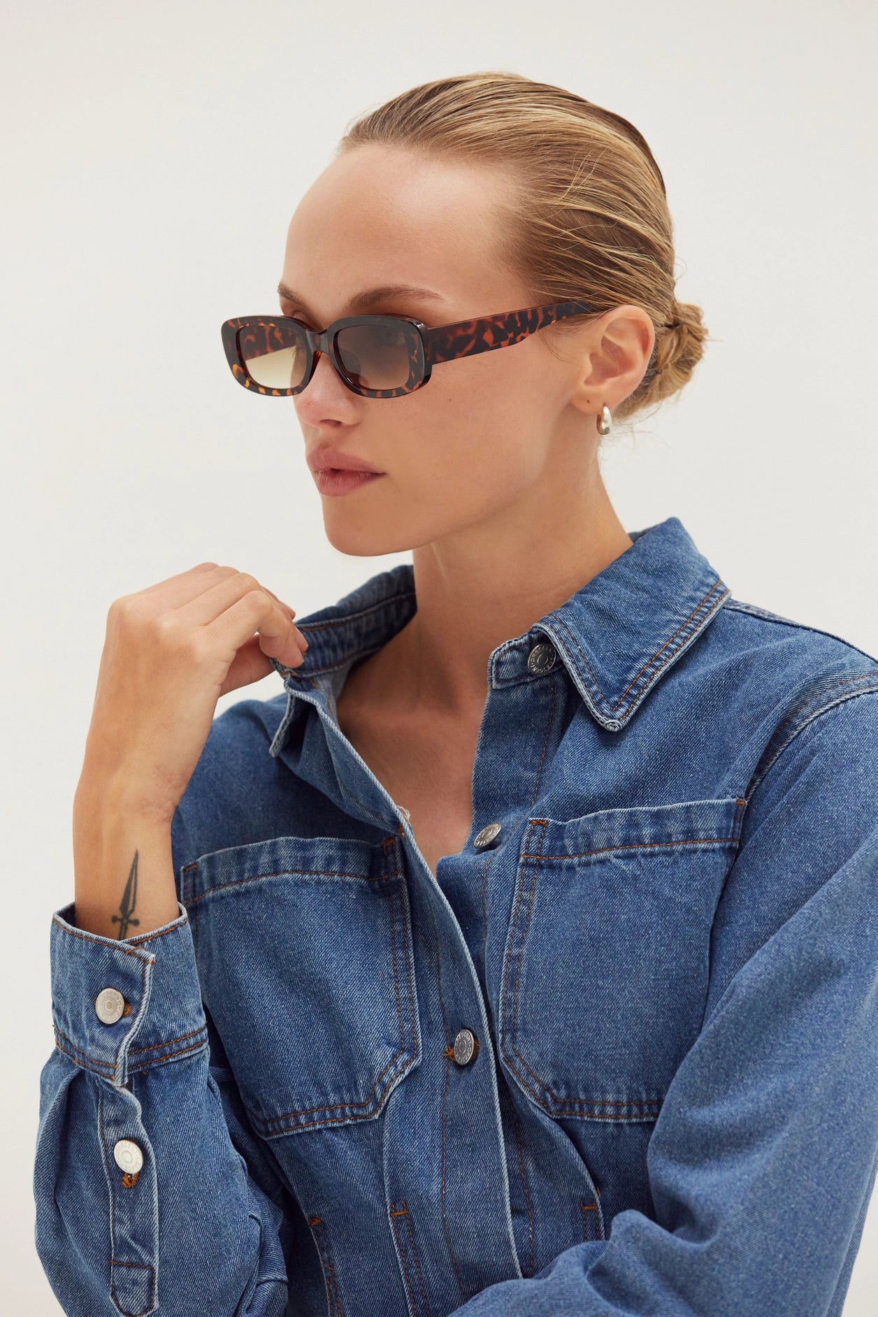 Zae Denim Mini Dress with Corset Waist Detail