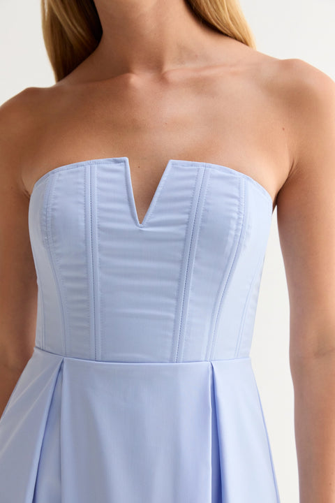 Zae V-Wire Modal Blend Midi Dress - Light Blue