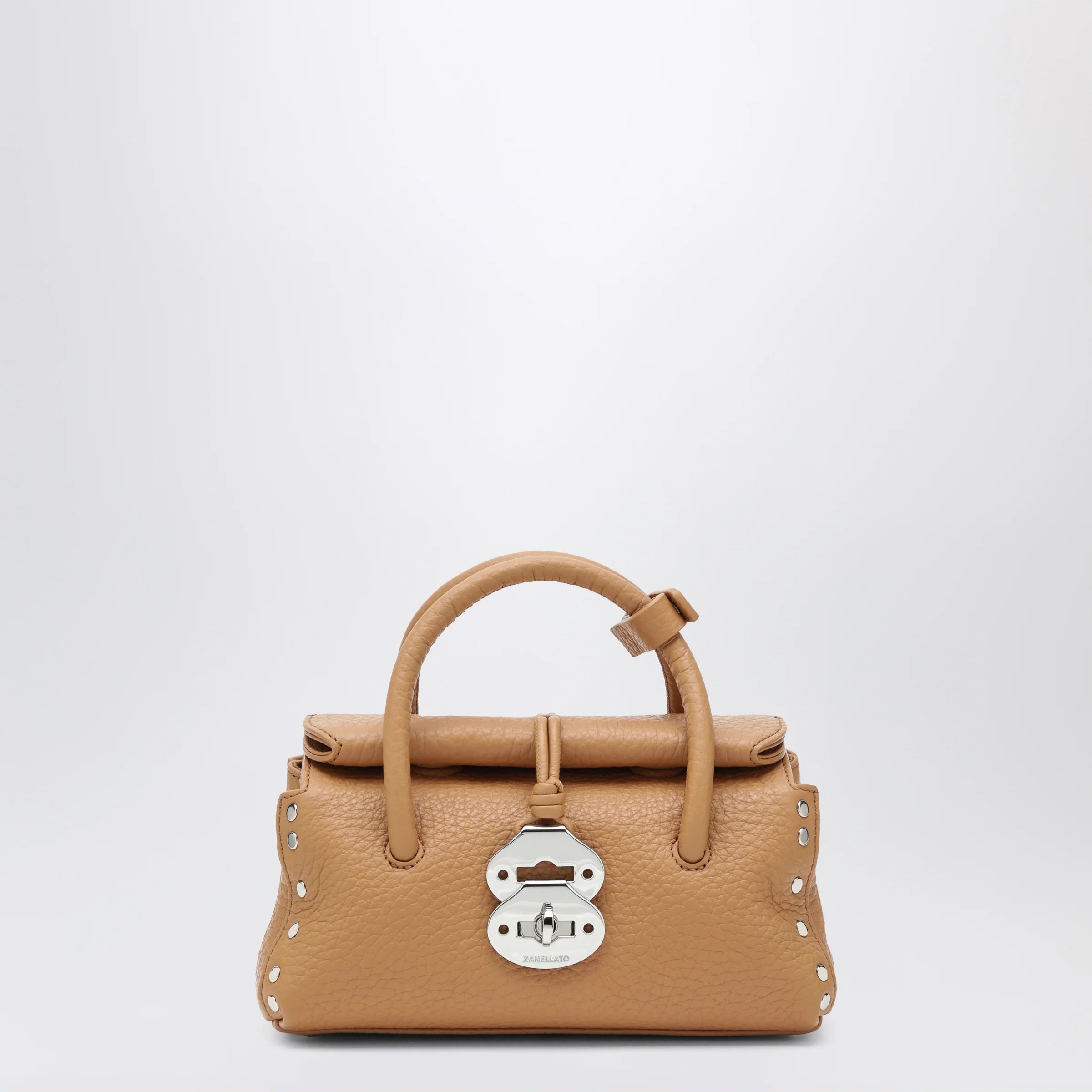Zanellato Dotta Baby amaretto grained leather bag