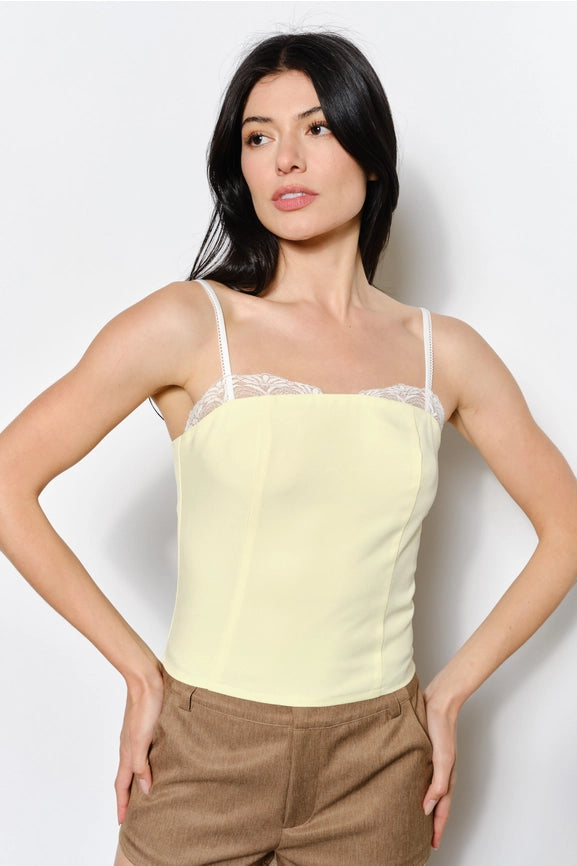 Zara Lace Peekboo Cami Top LT Yellow-Top-Pretty Garbage-S-LT Yellow-Urbanheer