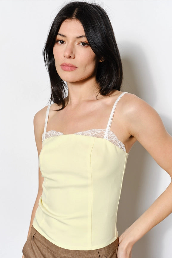 Zara Lace Peekboo Cami Top LT Yellow-Top-Pretty Garbage-S-LT Yellow-Urbanheer