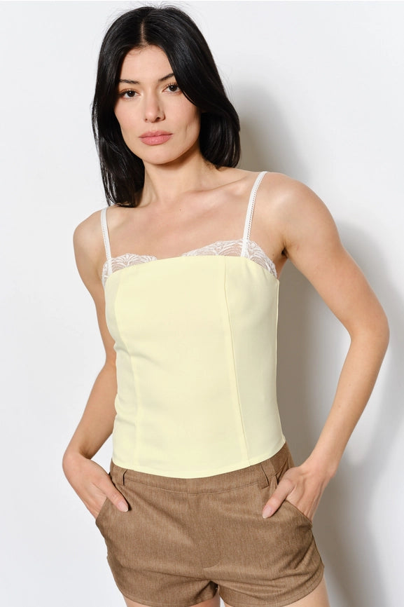 Zara Lace Peekboo Cami Top LT Yellow-Top-Pretty Garbage-S-LT Yellow-Urbanheer