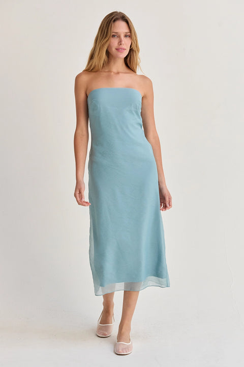 Zeah Organza Tube Midi Dress
