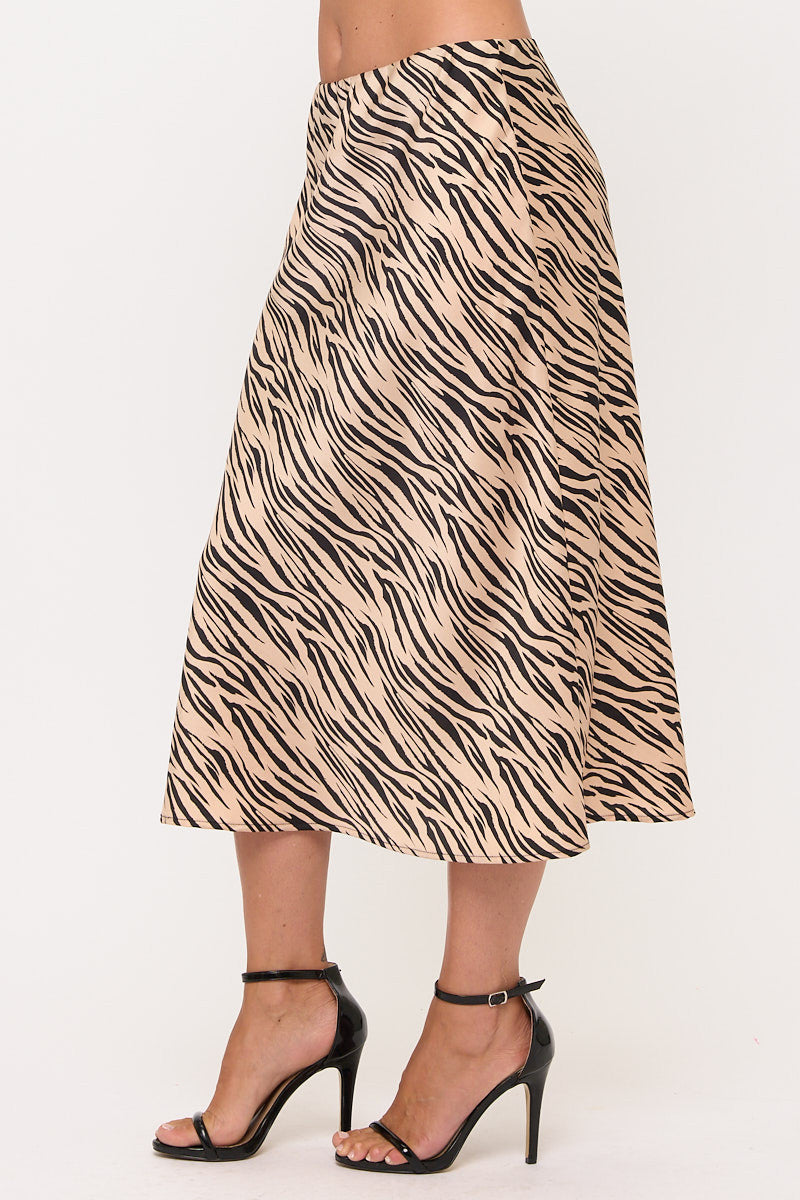 Zebra Print Midi Skirt-1