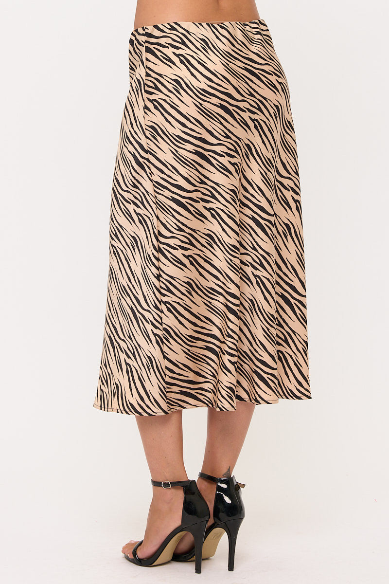 Zebra Print Midi Skirt-2