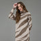 Zebra Print Turtleneck Long Sleeve Sweater Dress BROWN-Dress-Blu Pepper-S-BROWN-Urbanheer