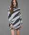 Zebra Print Turtleneck Long Sleeve Sweater Dress GREY-Dress-Blu Pepper-S-GREY-Urbanheer