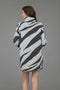 Zebra Print Turtleneck Long Sleeve Sweater Dress GREY-Dress-Blu Pepper-S-GREY-Urbanheer