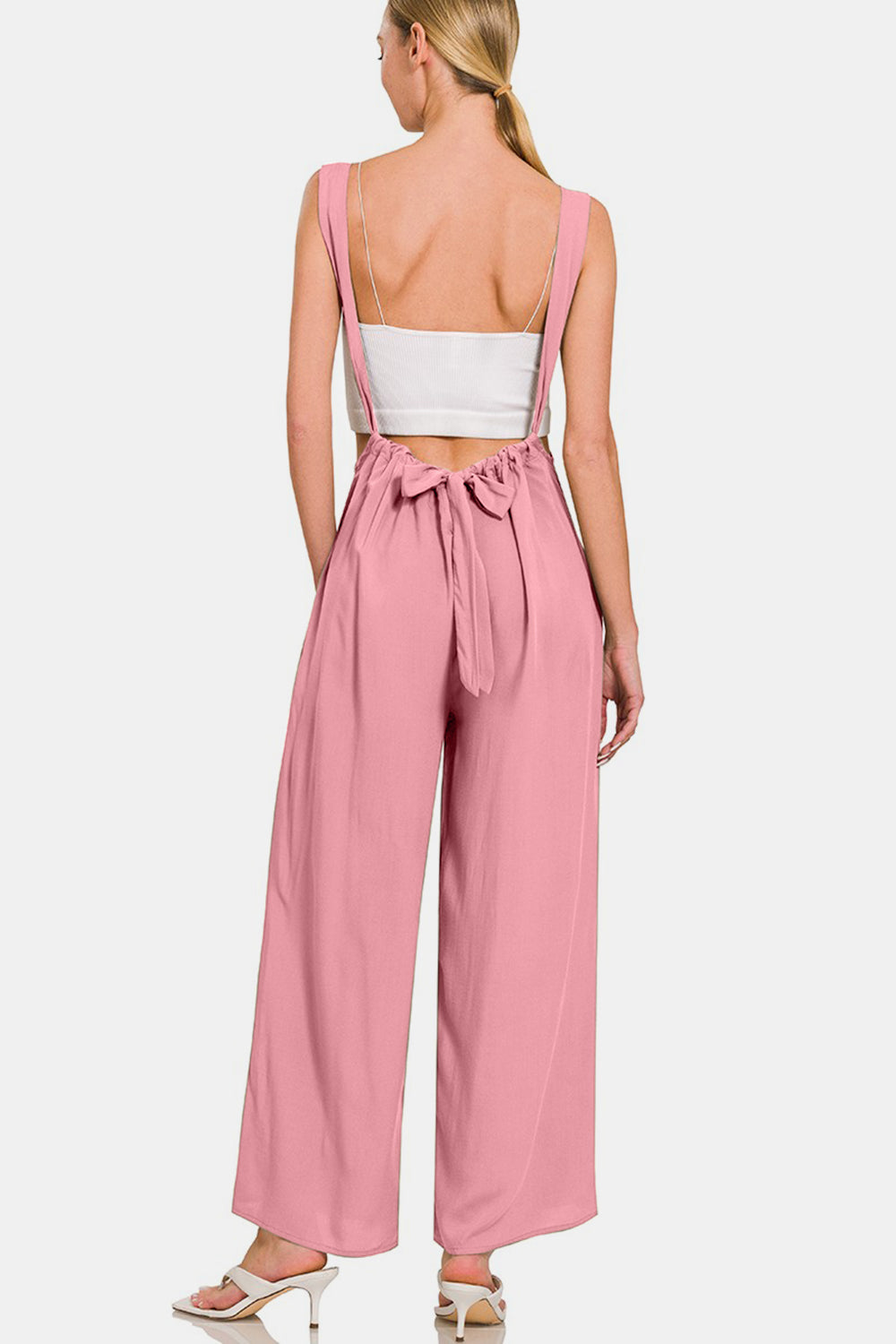 Zenana Pocketed Wide Strap Wide Leg Overalls-Street 360-Lt Rose-S-Urbanheer