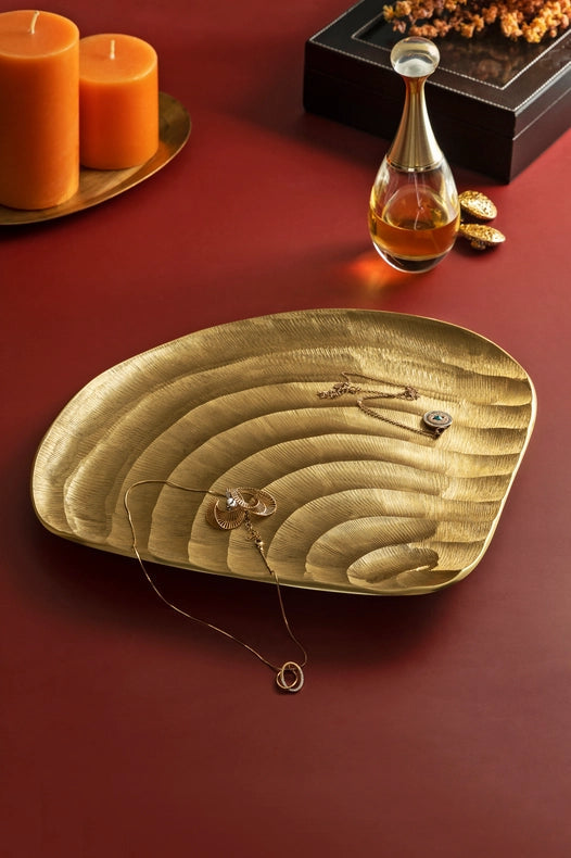 Zest Gold Decorative Tray, 12"-Tray-GAURI KOHLI-12.0" x 12.0" inches-Urbanheer