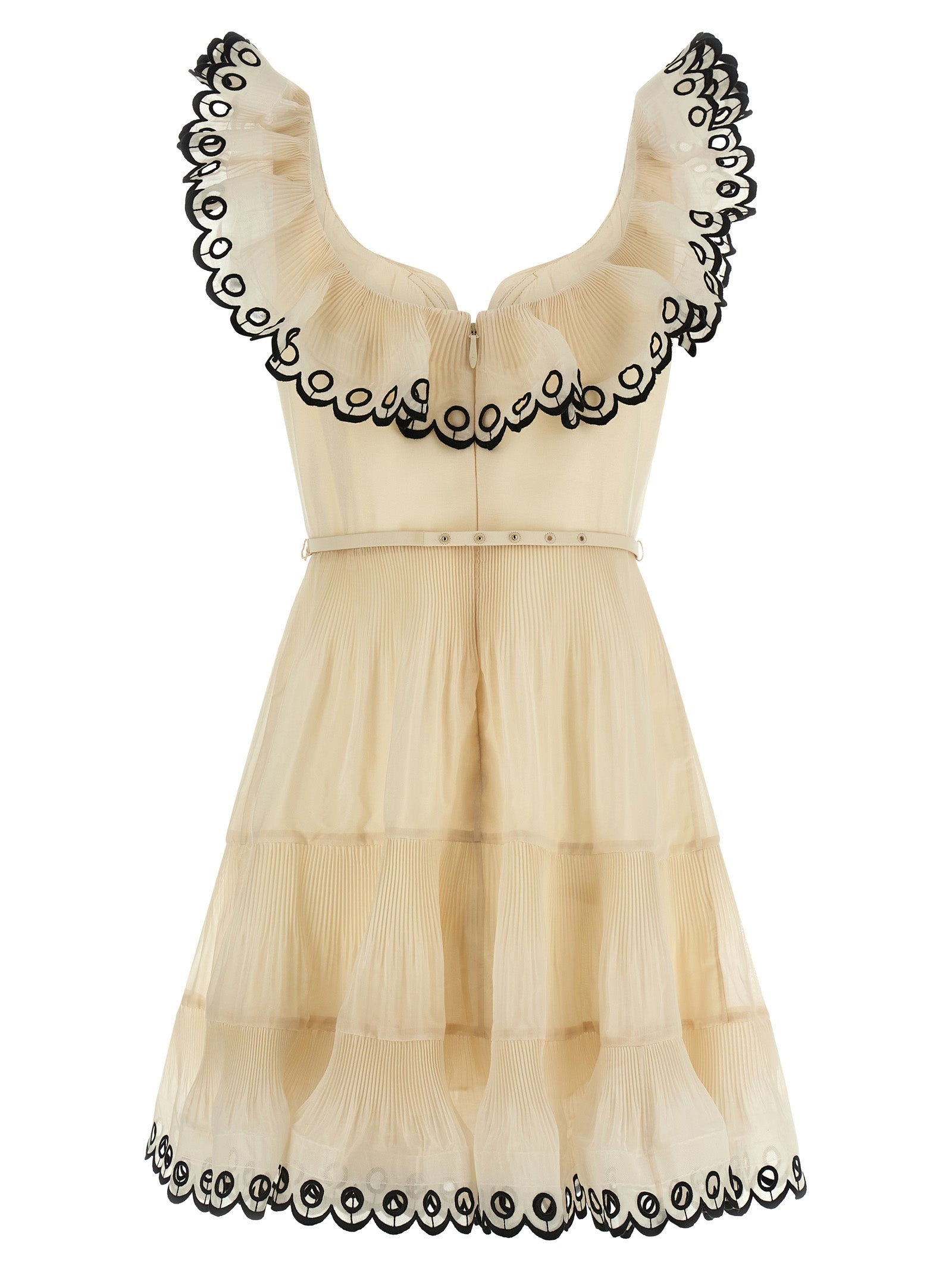 Zimmermann Embroidered Frilled Mini Dress