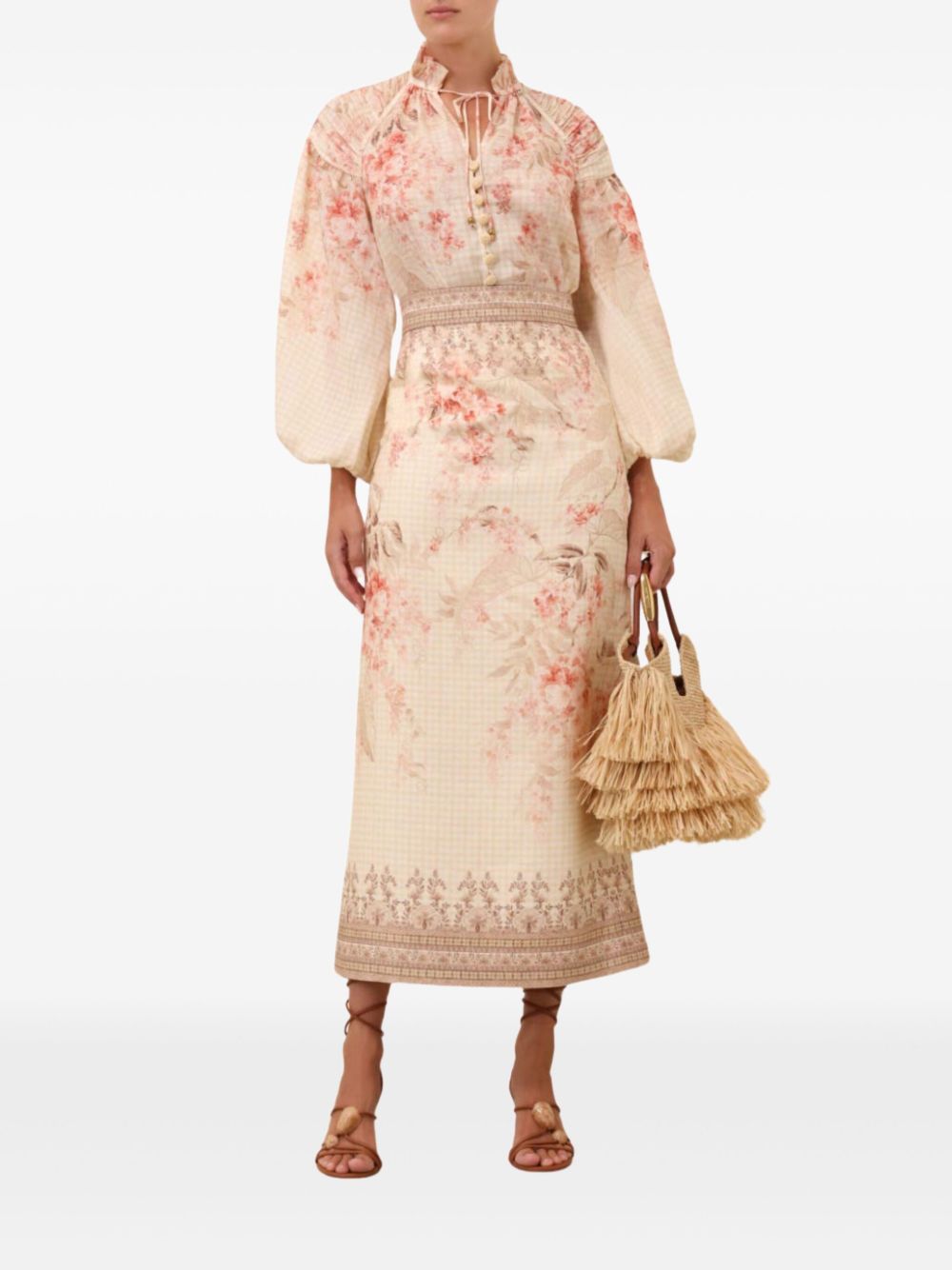 Zimmermann Illuminate Pencil Midi Skirt-Skirts-Zimmermann-2-Urbanheer