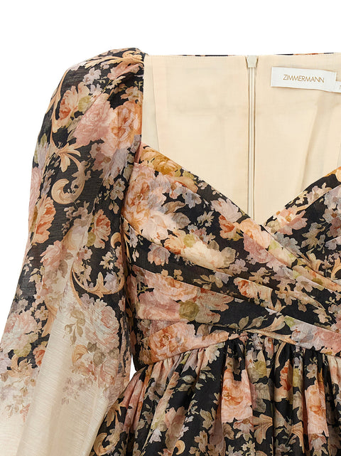 Zimmermann Illustration Draped Mini Dress