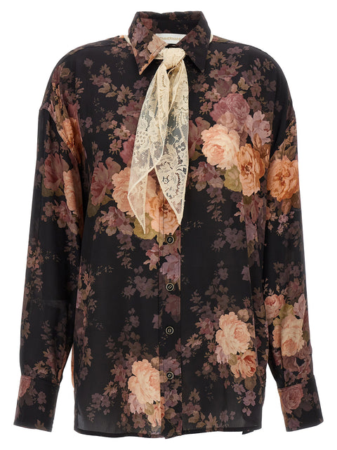 Zimmermann Illustration Lace Scarf Shirt
