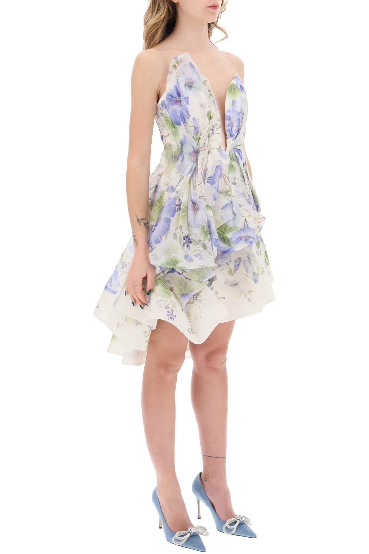 Zimmermann Floral Draped Nature-Inspired Dress-Dress-Zimmermann-1-Mixed colours-Urbanheer