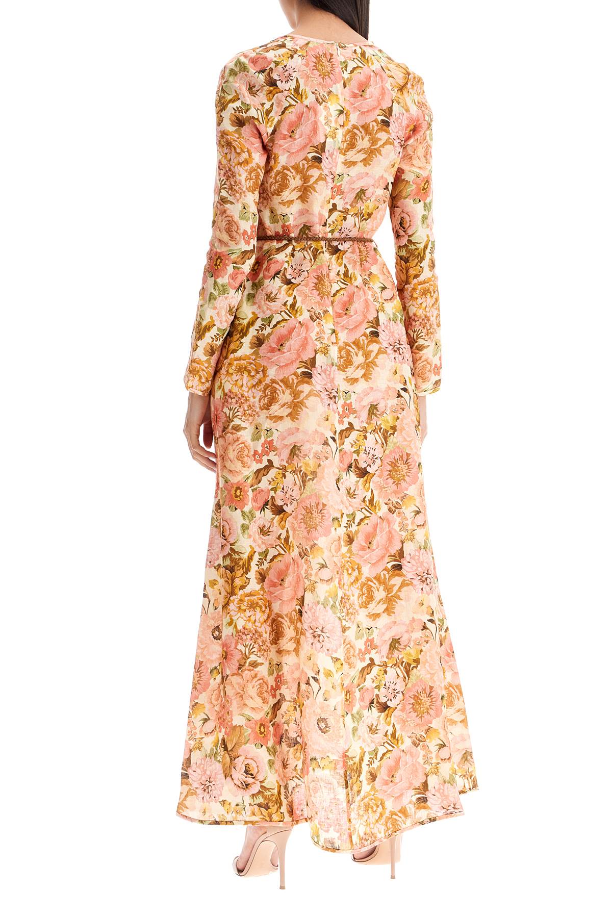 Zimmermann maxi linen golden plunge dress with-women > clothing > dresses-Zimmermann-0-Urbanheer