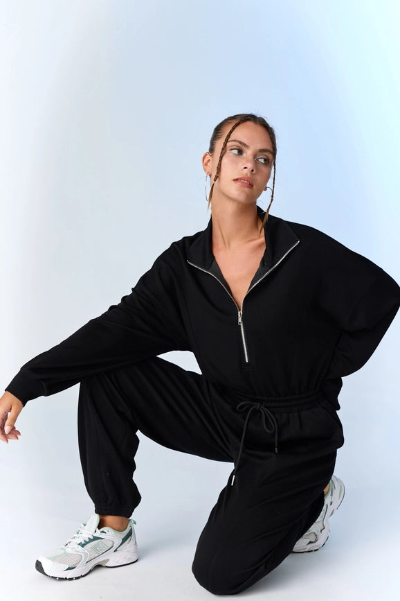 Zoe Soft Knit Jumpsuit Black-Jumpsuit-Papermoon-S-Black-Urbanheer