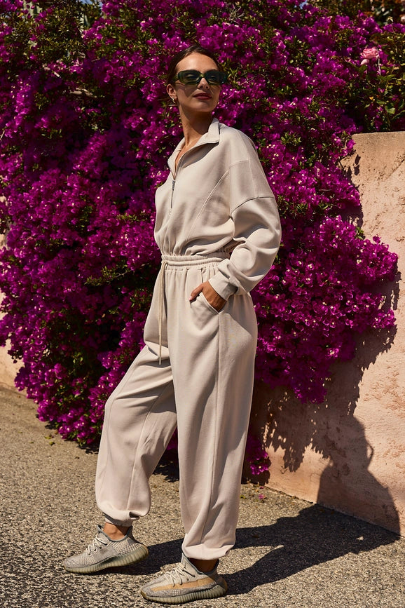 Zoe Soft Knit Jumpsuit Stone-Jumpsuit-Papermoon-S-Stone-Urbanheer